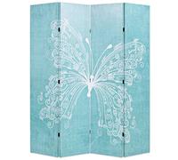 ZQQLVOO Bedroom Panel Screens Paravent, séparateur de pièce, pliable, 160 x 170 cm, papillon bleu