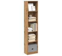 ZQQLVOO Bibliothèque en chêne Artisian 40 x 24 x 176 cm | Compartiments ouverts, surface lisse, résistant à l'humidité, polyvalent, avec support mural