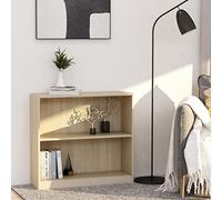 ZQQLVOO Bibliothèque en chêne Sonoma 80 x 24 x 75 cm en panneau de particules, rangement DVD + étagère CD, étagère multifonctionnelle, pour salon, chambre à coucher, cuisine