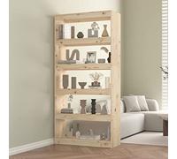 ZQQLVOO Bibliothèque/séparateur de pièce, 80 x 30 x 167,4 cm, en pin massif, rangement pour DVD + étagère CD, séparateur de pièce pour bureau, salon, bibliothèque
