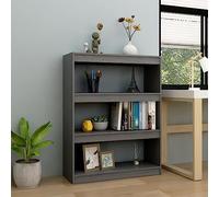 ZQQLVOO Bibliothèque/séparateur de pièce, gris, 100 x 30 x 103 cm, en bois de pin massif, rangement pour DVD + étagère CD, séparateur de pièce pour bureau, salon, bibliothèque
