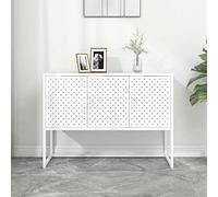 ZQQLVOO Buffet blanc 105 x 35 x 75 cm en acier, commode, armoire de couloir, armoire à linge pour votre chambre à coucher