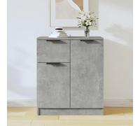 ZQQLVOO Buffet gris béton 60 x 30 x 70 cm en bois avec 4 compartiments et tiroir de rangement minimaliste plateau supérieur robuste rangement salon