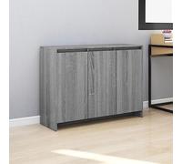 ZQQLVOO Buffet gris Sonoma 102 x 33 x 75 cm en bois avec 3 portes - Armoire d'appoint robuste pour espace de rangement et décoration, construction durable pour appareils multimédia et livres