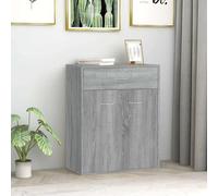 ZQQLVOO Buffet gris Sonoma 60 x 30 x 75 cm en bois avec 2 portes et 1 tiroir pour beaucoup d'espace de rangement, plateau supérieur stable pour présenter des objets de décoration
