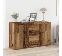 ZQQLVOO Buffet rustique en bois recyclé avec surface patinée - Espace de rangement de 120 cm de long pour salle à manger et salon, stable et polyvalent.