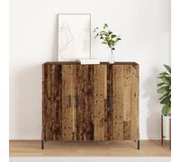 ZQQLVOO Buffet vintage rustique 90 x 34 x 80 cm en bois avec finition vieillie et beaucoup d'espace de rangement pour salle à manger, salon, meuble de rangement pratique