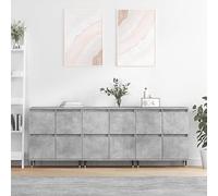 ZQQLVOO Buffets 3 pièces. Gris béton Bois Commode Armoire de jardin pour bureau salon