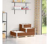 ZQQLVOO Cadre à palettes 3 compartiments - Marron - Pot de plantes d'extérieur pour l'intérieur et la terrasse - 120 x 80 cm - En pin massif