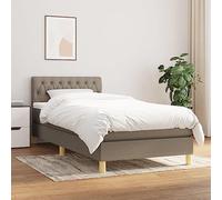 ZQQLVOO Cadre de lit familial, lit à sommier tapissier, avec matelas, taupe, 80 x 200 cm, tissu