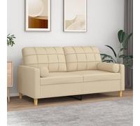 ZQQLVOO Canapé moderne 2 places avec coussins décoratifs de 140 cm de large en tissu résistant pour salon et salon Cadre en métal robuste Housses amovibles