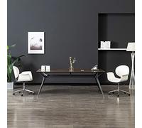 ZQQLVOO Chaise de bureau, de course, ergonomique, pivotante, en cuir synthétique, blanche