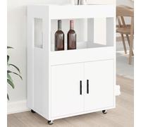 ZQQLVOO Chariot de bar blanc - Armoire de couloir pour intérieur et bureau - 60 x 39,5 x 89 cm - Matériau dérivé du bois