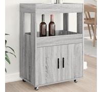 ZQQLVOO Chariot de bar gris Sonoma Sideboards Armoire pour salon Intérieur 60 x 39,5 x 89 cm Matériau dérivé du bois