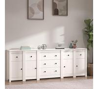 ZQQLVOO Ensemble de Coiffeuse avec éclairage LED en chêne Sonoma et Bois d'ingénierie, Buffet de Rangement Robuste pour Salon ou Bureau, Structure en pin Massif à Grain Droit,