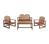 ZQQLVOO Ensemble de meubles de jardin 4 pièces en bois d'acacia massif
