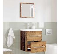ZQQLVOO Ensemble de meubles de salle de bain avec tiroirs Marron 41 x 38,5 | Design mural, matériau en bois, plusieurs compartiments, boutons de tiroir, style minimaliste, facile d'entretien