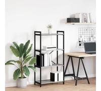 ZQQLVOO Étagère Bibliothèque Industrielle Moderne en Bois et Acier avec Étagères Multiples et Pieds Réglables pour Salon et Bureau | Design Urbain Loft avec Structure