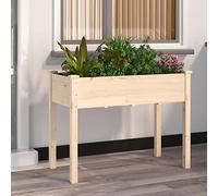 ZQQLVOO Étagère de jardin, parterre d'herbes, table de balcon, bac à plantes, avec insert, 118 x 59 x 76 cm, en bois massif, idéale pour un jardinage peu encombrant et des plantes saines