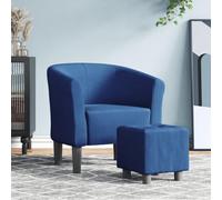 ZQQLVOO Fauteuil club avec repose-pieds en tissu bleu - Fauteuil de lecture pour bureau, chambre à coucher