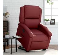 ZQQLVOO Fauteuil de relaxation électrique avec aide au lever et fonction de couchage manuel jusqu'à 135 °C, cuir synthétique de qualité supérieure, construction solide en bois et métal