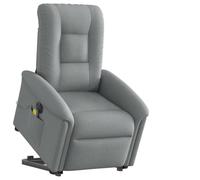 ZQQLVOO Fauteuil inclinable électrique crème en Tissu avec Fonction Levage et Inclinaison motorisée - Siège massant à 6 Points de Vibration - Confort rembourré et Design Ergonomique
