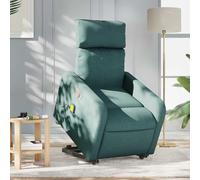 ZQQLVOO Fauteuil Inclinable Massant Électrique Crème Similicuir avec Fonction Levage et Vibration, 6 Points de Massage, Inclinaison 135°, Poche Latérale, Cadre Bois Métal Stable,