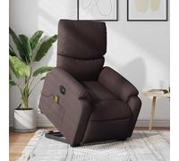 ZQQLVOO Fauteuil Inclinable Massant Électrique en Similicuir Crème avec Fonction Levage, Inclinaison 135°, 6 Points de Vibration, Poche Latérale et Cadre Bois-Métal pour Confort