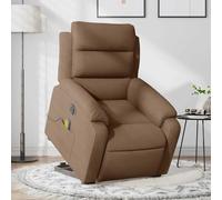 ZQQLVOO Fauteuil Inclinable Massant Électrique en Similicuir Crème avec Fonction Levage, Inclinaison 135°, 6 Points de Vibration, Poche Latérale et Cadre Bois-Métal pour Confort