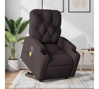 ZQQLVOO Fauteuil Inclinable Massant Électrique en Similicuir Noir avec Fonction Levage et Inclinaison 135°, 6 Points de Vibration, Porte-Gobelets et Structure Bois-Métal pour Confort