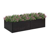 ZQQLVOO Grande jardinière d'extérieur pour balcon - Noir - 157 x 80 x 40 cm - En rotin synthétique - Solution idéale pour un jardinage peu encombrant et des plantes saines