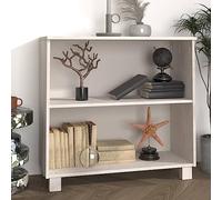 ZQQLVOO HAMAR Buffet blanc 85 x 35 x 80 cm en pin massif avec 2 étagères - Armoire de rangement robuste en pin massif pour décoration rustique, construction stable