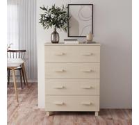 ZQQLVOO Hamar Buffet en bois massif marron miel - 79 x 40 x 103,5 cm - Commode avec 4 tiroirs de rangement - Stable et robuste - Plateau de table décoratif