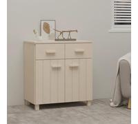 ZQQLVOO Hamar Buffet en bois massif marron miel 79 x 40 x 80 cm Commode avec 2 portes et 2 tiroirs pour espace de rangement, salon, meubles, surface décorative