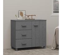 ZQQLVOO HAMAR Console multifonctionnelle, pour cuisine, salle à manger, buffet, gris foncé, 90 x 40 x 80 cm, en pin massif, pour salon, salle à manger et cuisine, facile à monter