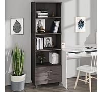 ZQQLVOO HAMAR Table d'appoint - Armoires de buffet - Armoire de cuisine - Meuble haut - Gris clair - 60 x 35 x 180 cm - Bois massif de pin pour salon, salle à manger et cuisine