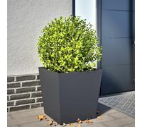 ZQQLVOO Jardinière anthracite - Pour terrasse - 50 x 50 x 50 cm - Acier