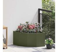 ZQQLVOO Jardinière d'angle vert olive 60 x 60 x 35 cm - Jardinière d'angle moderne en acier - Pot de fleurs résistant aux intempéries pour l'extérieur - Jardinière peu encombrante pour le coin