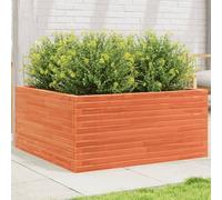 ZQQLVOO Jardinière en bois de pin massif, marron cire, pour jardin, extérieur, 100 x 100 x 46 cm