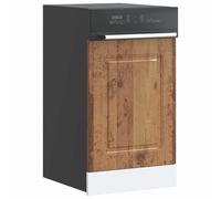 ZQQLVOO Kalmar Cache-lave-vaisselle, aspect bois vieilli, avec grand espace de rangement et pieds réglables, pour cuisine, 45 x 1,5 x 67 cm