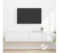 ZQQLVOO Lot de 2 armoires TV murales modernes en bois blanc brillant 78,5 x 31 x 29,5 cm avec étagères murales et portes pivotantes à 90° pour un rangement peu encombrant dans