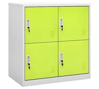 ZQQLVOO Lot de 2 armoires vestiaires de salon - Buffet de chambre - Casiers verrouillables - Gris clair et vert - 90 x 45 x 92,5 cm - Acier