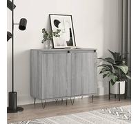 ZQQLVOO Lot de 2 buffets gris Sonoma 40 x 35 x 70 cm en bois avec 2 compartiments, espace de rangement, meubles pour salon, pieds en métal, idées de rangement et solutions d'organisation