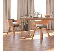 ZQQLVOO Lot de 2 chaises de cuisine, de salon, d'appoint, de salle à manger, de salle à manger, de salon, gris clair, en bois d'événement et tissu, pour cuisine, salle à manger, meubles de salon