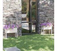 ZQQLVOO Lot de 2 pots de fleurs, blancs, pour jardin, extérieur, 70 x 31 x 70 cm, en pin massif