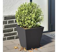 ZQQLVOO Lot de 2 pots de fleurs, noirs, pour terrasse, intérieur, 30 x 30 x 30 cm, en acier