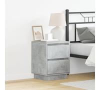 ZQQLVOO Lot de 2 tables de chevet avec lumières LED - Gris béton - Table d'appoint pour chambre et salon - 39 x 34,5 x 50 cm