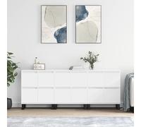 ZQQLVOO Lot de 3 buffets classiques en bois blanc avec un design intemporel et une surface lisse - Solution de rangement durable avec beaucoup d'espace de rangement pour une maison organisée