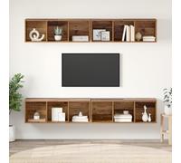 ZQQLVOO Lot de 4 étagères murales modulaires cubiques en bois vieilli, avec espace de rangement pour livres et décoration, 37 x 37 x 107,5 cm, bois d'ingénierie