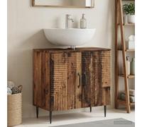 ZQQLVOO Meuble de lavabo en bois avec porte pendule réversible | Matériau en bois résistant à l'humidité, porte battante à 90 degrés qui s'ouvre des deux côtés, profil fin, nettoyage facile
